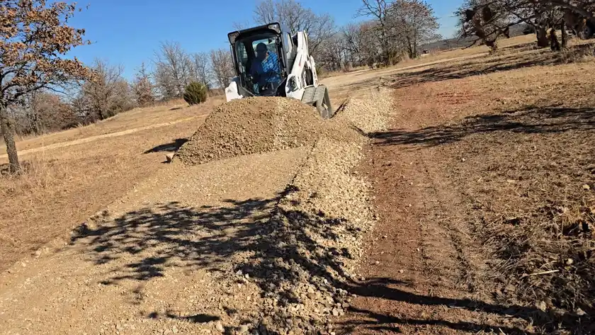 Completed site grading work on residential property