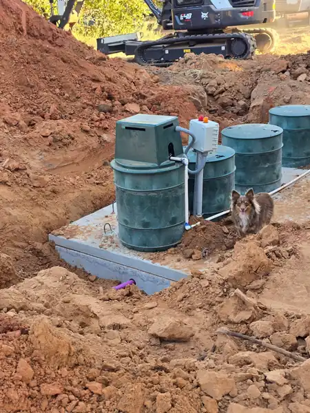Septic system installation on rural Oklahoma property near Enid