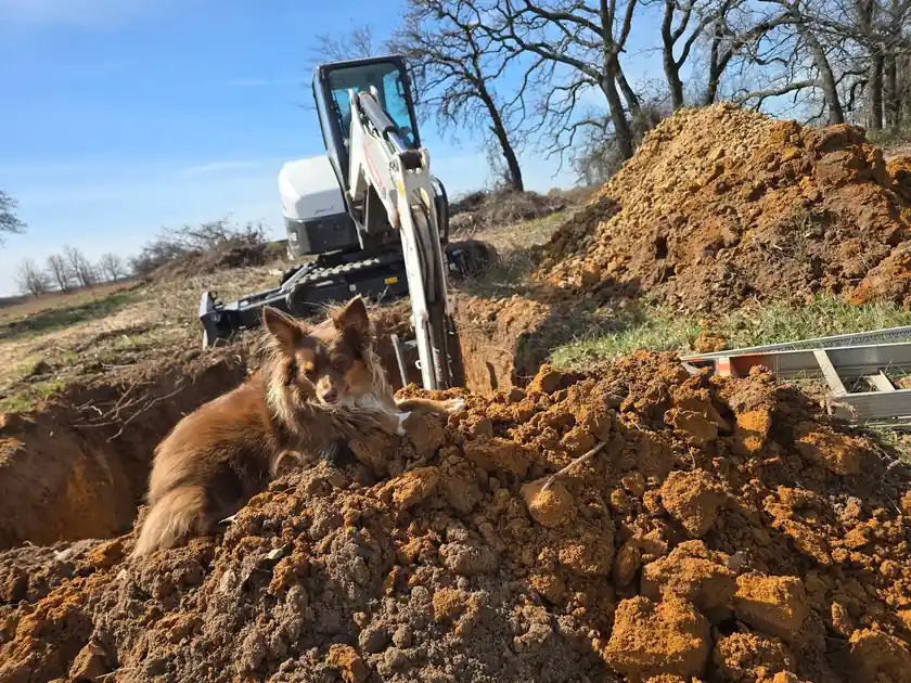 HJH Outdoor Operations crew with equipment on Oklahoma jobsite